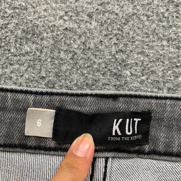 Kut From The Kloth Shorts Womens 6 Gray Denim Jane High Rise Distressed Cutoff - Picture 5 of 10